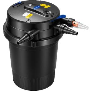 VIVOHOME 2640GPH Auto-Cleaning Pressurized Bio Pond Filter with 18W Light, Timer, Multi-Size Adapters for Koi Ponds up to 1585 Gallons or Ornamental Ponds up to 3170 Gallons