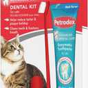 Petrodex Dental Care Kit for Cats, Cat Toothbrush and Toothpaste, Cleans Teeth and Fights Bad Breath, Reduces Plaque Tartar Formation, Malt Flavor, 2.5oz Toothpaste + Toothbrush (2.5 Ounce (Pack of 1))