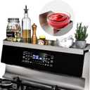 30" Upgrade Stainless Steel Stove Top Shelf, Magnetic Shelf for Kitchen, Over The Stove Spice Rack Organizer, Back of Oven Rack with Border All Around, Silver