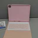 besky Keyboard Case for iPad Air 13 (M2) 2024 & iPad Pro 12.9 inch (5th, 6th Generation), (Compatible for 13 inch Air & 12.9 inch Model) - Wireless Detachable Keyboard with Auto Sleep/Wake Function (PINK)