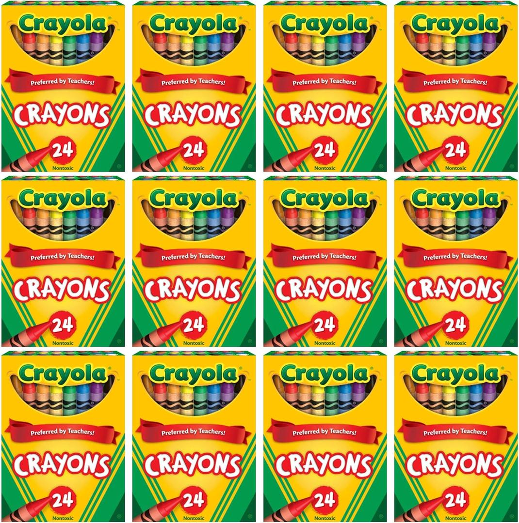 Crayola Crayons Bulk, 12 Packs of 24 Count Crayons, School Supplies, Assorted Colors