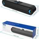 LENRUE Computer Speakers,PC Speakers for Desktop,Wired USB-Powered Sound-bar for Computer with 10W Stereo Sound and Colorful Light,Plug-n-Play (A39PRO /Black)