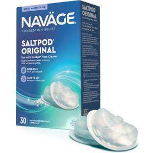 Navage Original SaltPod Bundle 30 Pack (30 SaltPods) Salt Pod Refills Only - Exclusively Designed Nasal Irrigation System - Sinus Rinse and Saline Pods for Fast & Soothing Relief