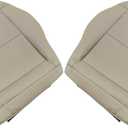 NLQR Front Driver and Passenger Bottom Replacement Perforated Seat Covers Tan Microfiber Leather Compatible with Mercedes Benz E200 E250 E300 E350 2010 2011 2012 2013 2014 2015 2016