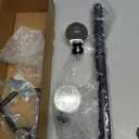 Ivilon Drapery Treatment Window Curtain Rod - Acrylic Ball 1 inch Pole. 16 to 28 Inch (Side Curtain Rod) Black