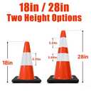 28 Inch Traffic Cones 8 Pack, Orange PVC Safety Cones with High-Visibility Reflective Collar, Reinforced Heavy Rubber Weighted Base Construction Cones for Road, Driveway, Parking & School
