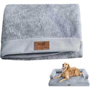 MEKIY Large Dog Bed Cover Replacement Orthopedic Washable - Large Dog Bed Waterproof Removable Cover - Couch Sofa Cover Gray 36" x 27"