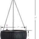 Vencer 11 Inch Round Resin Self Watering Hanging Basket,Water Indicator,Modern Decorative Planter Pot for All House Plants,Black,VF-050B