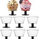 CHPINDAM 9oz Glass Dessert Bowls,ice cream sundae bowls Set of 4 Dessert Cups for Ice Cream, Fruit, Pudding, small snacks, Yogurt, and Appetizers (4)