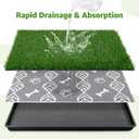 LOOBANI Large Dog Grass Pad with Tray - 35x23in Dog Litter Box with 2 Artificial Grass Patch + 2 Washable Pee Pads - Quickly Absorbency Indoor Outdoor Potty for Patio Balcony Apartment Use