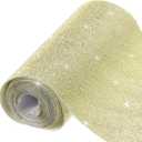 MECCANIXITY 101250 Pcs Bling Crystal Rhinestone Sheet Self-Adhesive Rhinestone Diamond Gems Sticker 98.4 x 7.9 Inch DIY Car Decoration Sticker for DIY Car Phone Clothing Craft Light Yellow