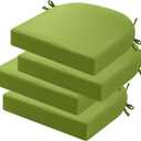idee-home Outdoor Chair Cushions Set of 4, Thick 17" x 17" Outdoor Seat Cushions Patio Furniture Waterproof with Ties, Dining Pads