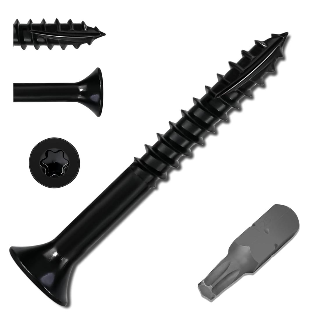 Wood Screws #9 X 2-1/4 Inch Bright Brass Flat Head Phillips Screws Coarse Thread Frearson Exterior Wood Screws Drywall Screws - 300 Pcs