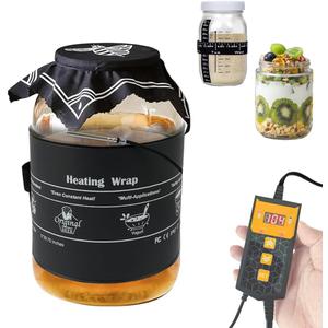 Sourdough Warmer Wrap Kombucha Heating Wrap Fermentation Heat Pad with Temperature Control Timer Sourdough Starter Warming Mat for Home Brewing Fermentation Sourdough Proofing