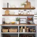QEEIG Floating Shelves for Wall 47.2" Extra Long - Wall Shelf Bathroom Kitchen Living Room Bedroom Farmhouse Home Decor Display Bookshelf Large 47.2 x 9.3 inch Set of 2, Rustic Brown (008-120BN)