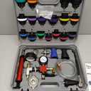 WNZ Coolant Pressure Tester Kit, 28PC Radiator Pressure Tester Kit, Radiator Cooling System Pressure Tester Kit with Vacuum Pump Vacuum Purge & Refill Tool