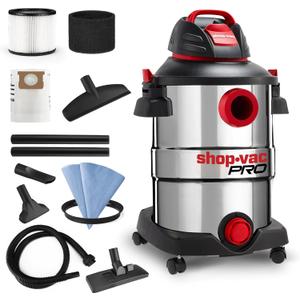 Shop-Vac 12 Gallon 6.0 Peak HP Wet/Dry Vacuum, Stainless Steel Tank, 3 in 1 Function Portable Shop Vacuum with Attachments, Drain Port, Ideal for Jobsite, Garage & Workshop. 5926211