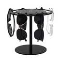 Fosinz Sunglasses Organizer Glasses Holder Stand Acrylic Eyeglasses Display Rack 360 Rotating Sunglass Holder with Anti-Slip Base for Tabletop Dresser (8”H x 7.87”W Black)