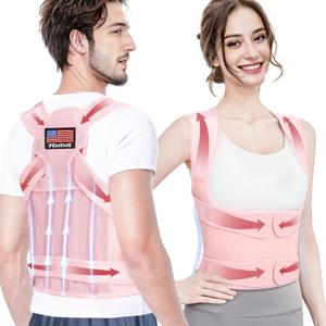 Posture Corrector for Women and Men - Adjustable Back Brace for Pain Relief - Enhances Posture and Provides Lumbar Support - Upper and Lower Back Straightener - Breathable Back Support (Pink, X-Large)
