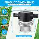 1/2 Inches Water Pump Strainer, Compatible with 3/8 Inches Hose Barb In-Line Strainer Twist-On Pipe Sprayer Filter for Water Pump 12V Direct Current 80 PSI RV Camper Marine Boat Lawn (2)