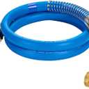 5/8 IN. 5FT. Heavy Duty Rubber Garden Hose, High Flow 5/8" I.D. Brass Fitting No Memory Durable Heavy Duty Water Hose Leader Hose for Watering, Irrigation, Water Transfer Pump
