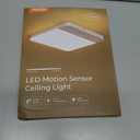 FULEN Motion Sensor Ceiling Light Fixture, Cordless Closet Light Battery Operated, Rechargeable Magnetic Mount LED Shower Light for Bathroom,Stairs,Garage,Hallway, Color Change, 2 Pack (White)