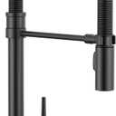 Delta Trinsic Pro Style Commercial Kitchen Faucet with Pull Down Sprayer, Single Hole Matte Black Kitchen Sink Faucet, Single Handle, Matte Black 9659-BL-DST