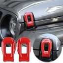 Voodonala for Jeep JL ABS Hood Latches Engine Buckle Bonnet Fastener Engine Cover Decor Trim Protction Cover for 2018-2026+ Jeep Wrangler JL JLU Gladiator JT 4xe Exterior Accessories ABS Red 2pcs