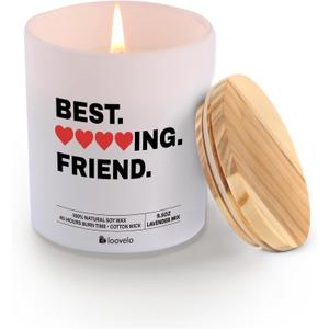 Best Friend Friendship Gift for Friends Girlfriends Sisters Best Friends Appreciation Gifts Scented Candle Home Office Jar Candles Sage Floral Lavender Scent Soy Wax 9.5 oz