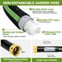 Garden Hose 100 ft Flexible Non-Expandable Water Hose Kink-Free Lightweight Leak-Proof High Pressure Durable Outdoor Portable Fabric Hoses Pipe with 3/4 Sturdy Fittings for Yard Lawn Car Wash