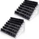 2 Pcs 7 Tiers Clear Essential Oils Nail Polish Organizer Acrylic Display Stands, Paint Organizer Rack, Acrylic Display Rack for Nail Polish, Sunglasses, Essential Oils, Eyeglasses and Makeup