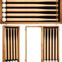 Seenelling 5 Baseball Bat Display Case Wall Mounted, Wooden Frame with UV Protection Acrylic Transparent Door, Vertical Horizontal Shadow Box Holder Rack Cabinet (Bats and Baseballs Not Included)