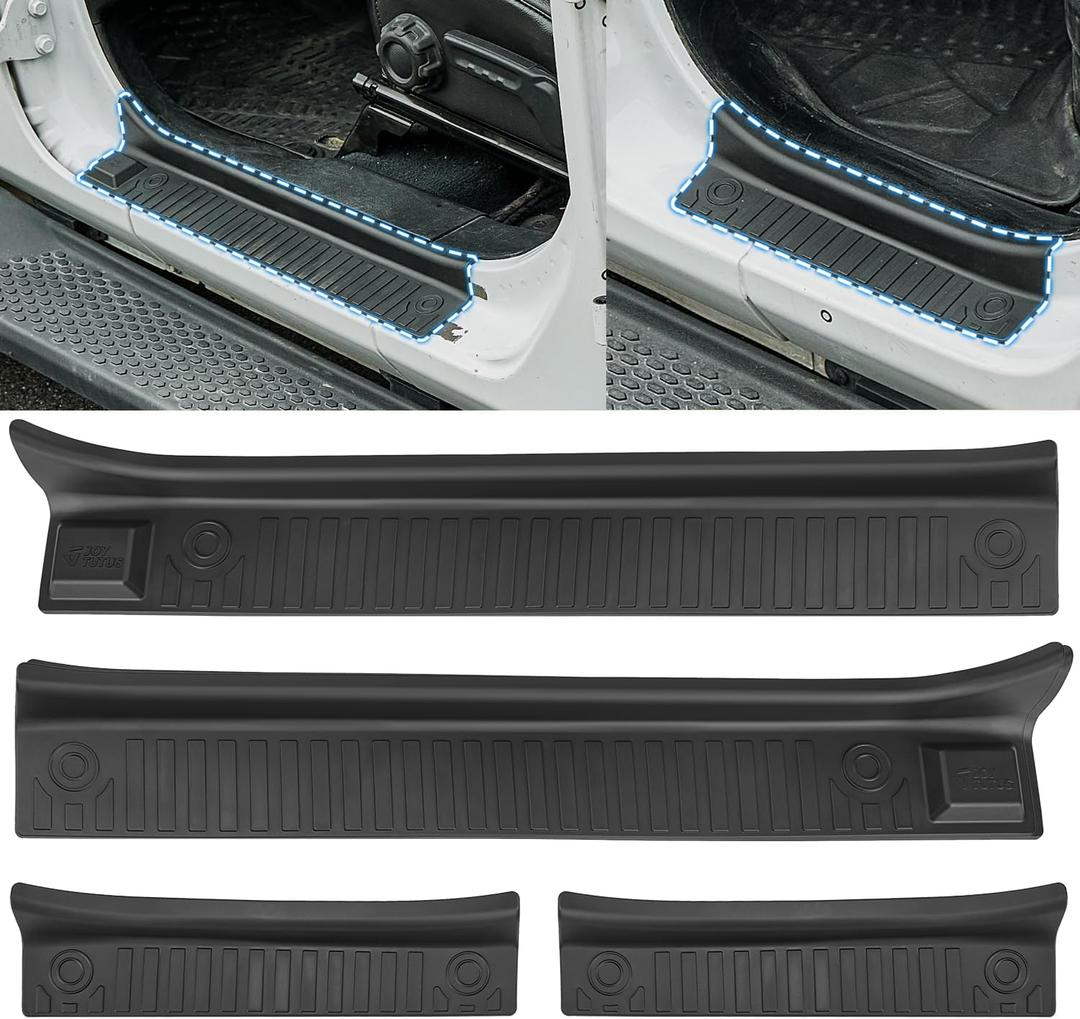 JOYTUTUS Door Sill Guards Compatible with Wrangler JL JLU 4 Doors 2018-2026, Door Sill Protectors Full Coverage for Door Sill Accessories, Entry Scuff Plate Cover (4Pcs Set)
