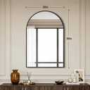 AMOISE Arched Mirror for Bathroom, 2Pack 30"x20" Black Vanity Bathroom Mirror for Over Sink, Metal Framed with HD Shatter-Proof Glass for Entryway, Living Room,Bedroom