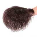 RemeeHi Human Hair Nature Curly Topper Replacement Fluffy Hairpiece Seamless Clip in Top Wiglet for Women Thin Hair Large Dark Brown