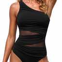 Womens One Piece Swimsuits - Tummy Control One Shoulder Bathing Suit Cut Out Swimwear 2026, Size: Large