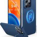 TORRAS Slim Fit Magnetic Stand for iPhone 15 Pro Case [Fit for MagSafe][Camera Kickstand][Ultra Slim& Ultra Thin] Anti-Scratch Matte Cover for iPhone 15 Pro Phone Case 6.1'',Blue Titanium