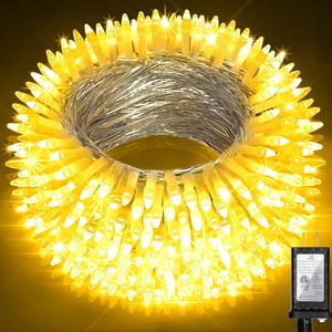 492FT Christmas Lights Outdoor, 1300 LED Extra Long LED String Lights 8 Modes Christmas Tree Lights, with Timer & Momory Function Waterproof Decorations for Xmas Yard Tree Party Home Garden Warm White
