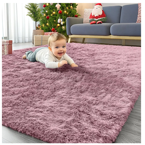 OLANLY Area Rugs for Living Room Bedroom, Machine Washable 4x5.9 ft Soft Fluffy Shaggy Bedside Rug, Indoor Floor Carpet for Kids Girls and Boys, Dorms, Nursery Rooms, Home Decor Aesthetic, Blush