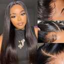 SOPSFR 13x6 Lace Front Wigs Human Hair Pre Plucked 200% Density Straight Lace Front Wigs Human Hair For Women HD Transparent Lace Wigs Human Hair With Baby Around Natural Hairline 22 Inch