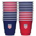 2 x Jacent U.S. Soccer Mini U.S. Soccer Mini Party Cups: 24 Count, 2 oz Plastic Shot Cups, Red and Blue, Disposable Small Cups for Parties, Tailgates, Pong Games