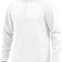 TACVASEN Men's Quarter Zip Pullover Sweatshirts Lightweight Fleece Lined Thermal Sweatshirts 1/4 Zip Golf Sweaters (White, XXL)