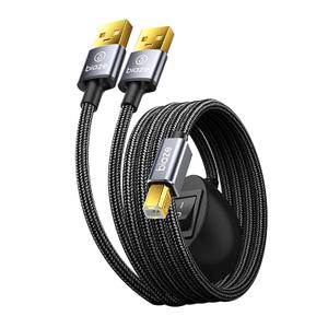 Biaze Printer Cable Splitter 2 in 1 Out, USB 2.0 Sharing Switch for Two Computers to One USB Device, 3.5m/11.5ft USB A to B Data Cable for Printer, Scanner, Keyboard, Mouse, Plug and Play