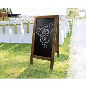 Large Sturdy Handcrafted 40" x 20" Wooden A-Frame Chalkboard Display, Sidewalk Chalkboard Sign Sandwich Board/Chalk Board Standing Sign (Rustic)