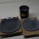 Tabletops Gallery Gabrielle Dinnerware Set - Black 12 Pcs