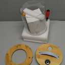 5-7 Lbs Glass Rice Dispenser with Wooden Stand Flour and Cereal Container with Glass Measuring Cup Pantry Food Organization Storage Bin with Airtight Bamboo Lid, 3L