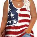 HDLTE Plus Size American Flag Tank Tops Women 4th of July Sleeveless Shirt Patriotic Stars Stripes Racerback Vest (3X, 01_usa_flag)