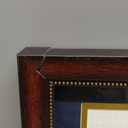 4 x 11x22 Diploma Frame with Tassel Holder, Graduate Frame for 8.5x11 Certificate Document and 4x6 Photo, Linen Texture Blue over Gold Double Mats, HD Real Glass, Mahogany with Gold Beads Embossing