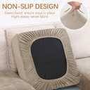 hyha Sofa Cushion Cover, Velvet Protector Slipcover for 50x27.5x9in Couch, Taupe, Super Soft, Anti-Slip, Stretch Fit, Machine Wash