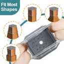 24 Pcs Chair Leg Floor Protectors Square Large, Silicone Felt Furniture Leg Pads Caps Covers for Hardwood Floors (Fit:1-5/8" to 2")